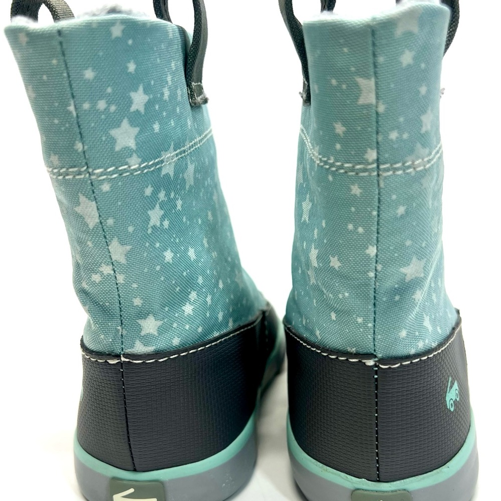 See Kai Run Kids Ripley Boots Aqua/Gray Star Print Pull On Size 9 - Picture 6 of 12